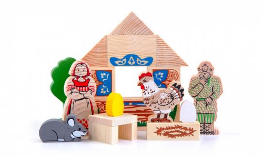 Игровой набор с деревянными фигурками Курочка ряба 